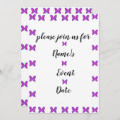 Farbenfrohe Schmetterlingsfliege Party JEDE VERANS Einladung (Vorne/Hinten)