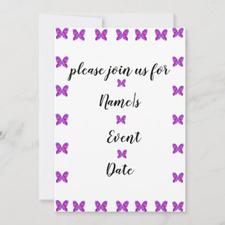 Farbenfrohe Schmetterlingsfliege Party JEDE VERANS Einladung