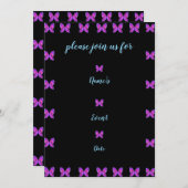 Farbenfrohe Schmetterlingsfliege Party JEDE VERANS Einladung (Vorne/Hinten)