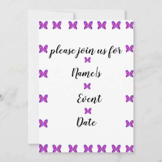 Farbenfrohe Schmetterlingsfliege Party JEDE VERANS Einladung (Vorderseite)