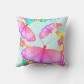 Farbenfrohe Schmetterlingsflora-Traum Kissen (Rückseite)