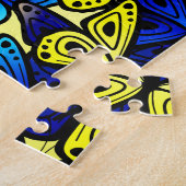 Farbenfrohe Schmetterlingsflüge Gelbes blaues Must Puzzle (Seite)