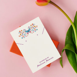 Farbenfrohe Schmetterlingskarte Blume Schmuckkarte