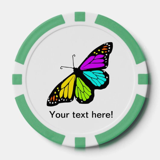 Farbenfrohe Schmetterlingskrone Pokerchips (Vorderseite)