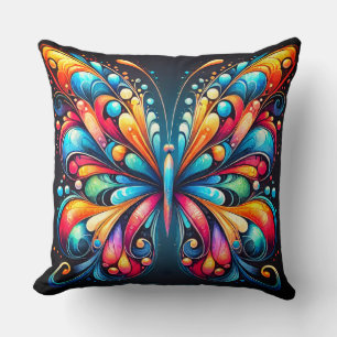 Farbenfrohe Schmetterlingskunst   Vibrant Nature I Kissen