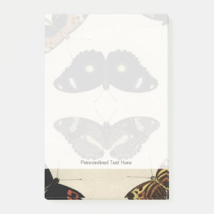 Farbenfrohe Schmetterlingsmalette auf Cremes Hinte Post-it Klebezettel