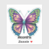Farbenfrohe Schmetterlingsmonogramm wasserdicht Aufkleber (Blatt)