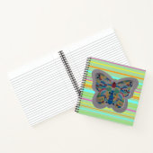 Farbenfrohe Schmetterlingsmosaike. Striptester Notizblock (Innenseite)