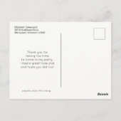 Farbenfrohe Schmetterlingsmuster auf schwarzem Par Postkarte (Rückseite)