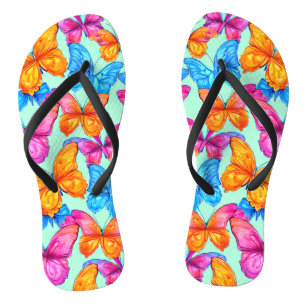 Farbenfrohe Schmetterlingsmuster Badesandalen