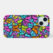 Farbenfrohe Schmetterlingsmuster - Fall iPhone 15 Hülle (Rückseite (Horizontal))