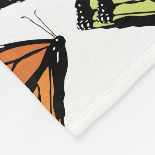 Farbenfrohe Schmetterlingsmuster Fleecedecke (Ecke)