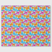 Farbenfrohe Schmetterlingsmuster Geschenkpapier (Flach)