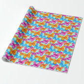 Farbenfrohe Schmetterlingsmuster Geschenkpapier (Ungerollt)