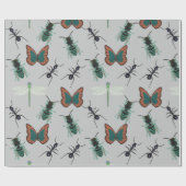 Farbenfrohe Schmetterlingsmuster Geschenkpapier (Flach)