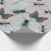Farbenfrohe Schmetterlingsmuster Geschenkpapier (Ecke)