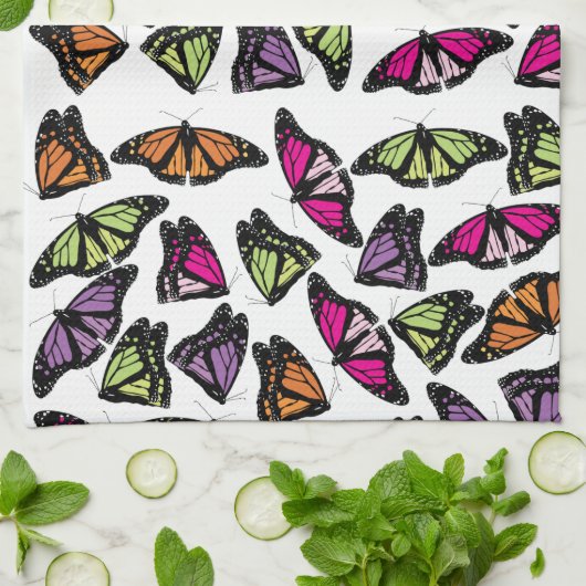 Farbenfrohe Schmetterlingsmuster Geschirrtuch (Gefaltet)