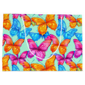 Farbenfrohe Schmetterlingsmuster Große Geschenktüte (Rückseite)