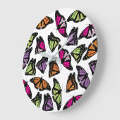 Farbenfrohe Schmetterlingsmuster Große Wanduhr (Winkel)