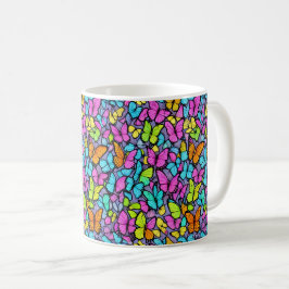 Farbenfrohe Schmetterlingsmuster Kaffeetasse