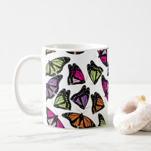 Farbenfrohe Schmetterlingsmuster Kaffeetasse