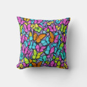 Farbenfrohe Schmetterlingsmuster Kissen (Vorderseite)