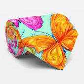 Farbenfrohe Schmetterlingsmuster Krawatte (Gerollt)