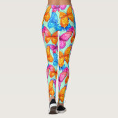 Farbenfrohe Schmetterlingsmuster Leggings (Rückseite)