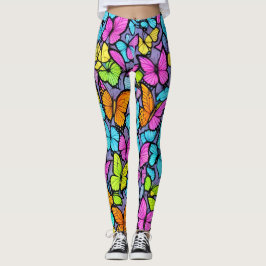 Farbenfrohe Schmetterlingsmuster Leggings