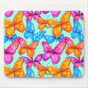 Farbenfrohe Schmetterlingsmuster Mousepad
