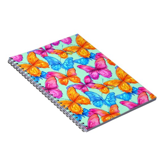 Farbenfrohe Schmetterlingsmuster Notizblock (Rechte Seite)