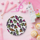 Farbenfrohe Schmetterlingsmuster Pappteller (Party)