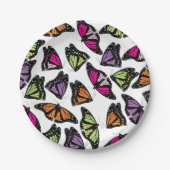 Farbenfrohe Schmetterlingsmuster Pappteller (Vorderseite)