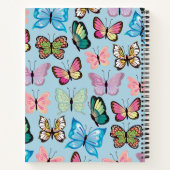 Farbenfrohe Schmetterlingsmuster Pastell Blue Sket Notizblock (Rückseite)