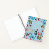 Farbenfrohe Schmetterlingsmuster Pastell Blue Sket Notizblock (Innenseite)