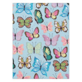 Farbenfrohe Schmetterlingsmuster Pastellblau Tischdecke (Vorderseite)