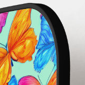 Farbenfrohe Schmetterlingsmuster Pickleball Schläger (Linke Seite)