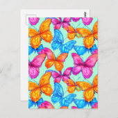 Farbenfrohe Schmetterlingsmuster Postkarte (Vorne/Hinten)