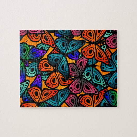 Farbenfrohe Schmetterlingsmuster Puzzle (Horizontal)