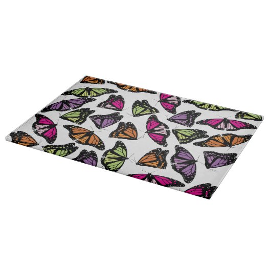 Farbenfrohe Schmetterlingsmuster Schneidebrett (Ecke)