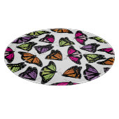 Farbenfrohe Schmetterlingsmuster Schneidebrett (Ecke)