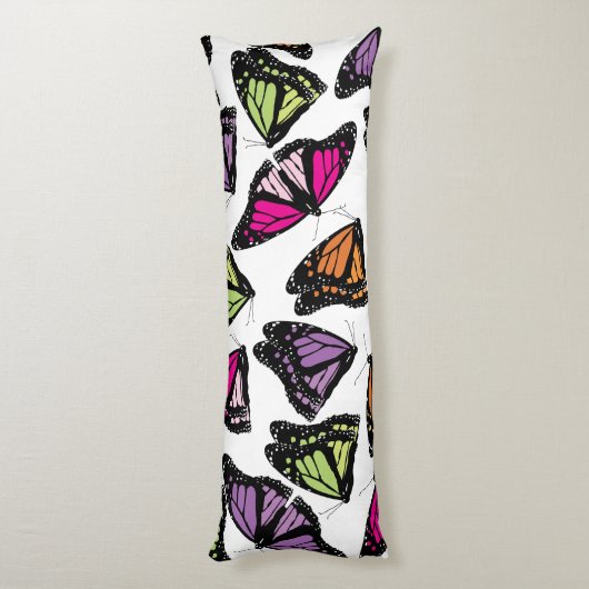 Farbenfrohe Schmetterlingsmuster Seitenschläferkissen (Rückseite (Vertikal))