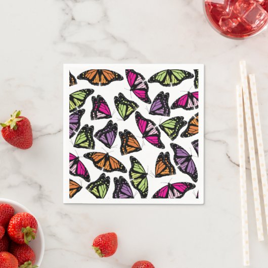Farbenfrohe Schmetterlingsmuster Serviette (Beispiel)