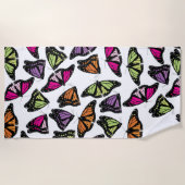 Farbenfrohe Schmetterlingsmuster Strandtuch (Vorderseite)