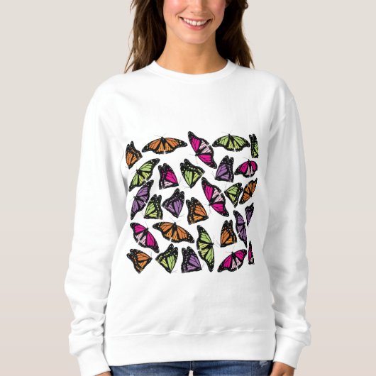 Farbenfrohe Schmetterlingsmuster Sweatshirt (Vorderseite)