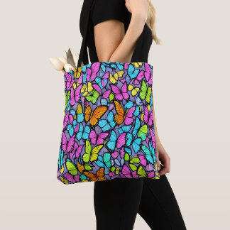 Farbenfrohe Schmetterlingsmuster Tasche