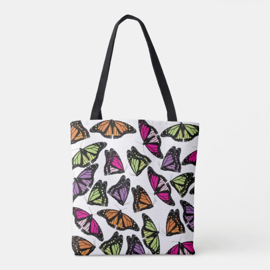 Farbenfrohe Schmetterlingsmuster Tasche (Rückseite)