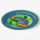 Farbenfrohe SchmetterlingsNatur Art Personalisiert Pappteller (Schrägansicht)