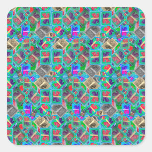 Farbenfrohe Schmetterlingssondierung   Quadratischer Aufkleber