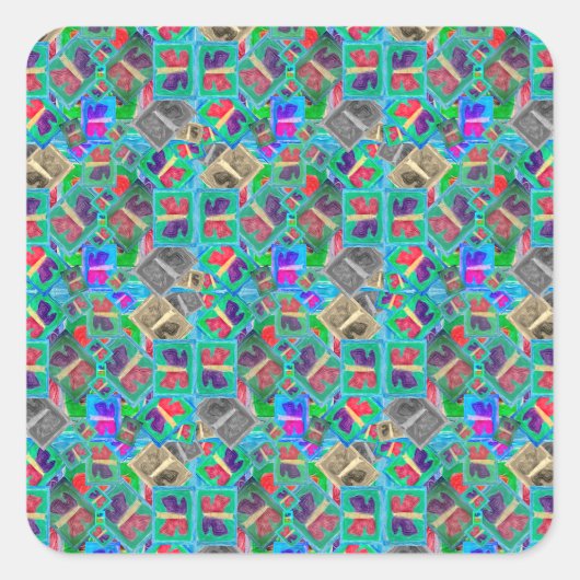 Farbenfrohe Schmetterlingssondierung | Quadratischer Aufkleber (Vorderseite)